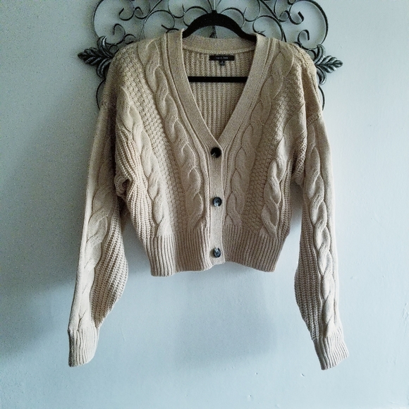 Love Tree Chunky Cable Knit Sweater Cardigan - Picture 2 of 4